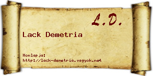 Lack Demetria névjegykártya